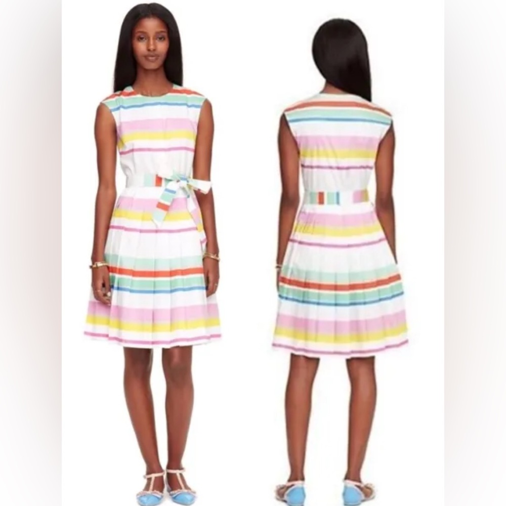 KATE SPADE Sweet Candy Stripes Pleated Dress - Size 4 - Retails for $398. - Picture 3 of 17